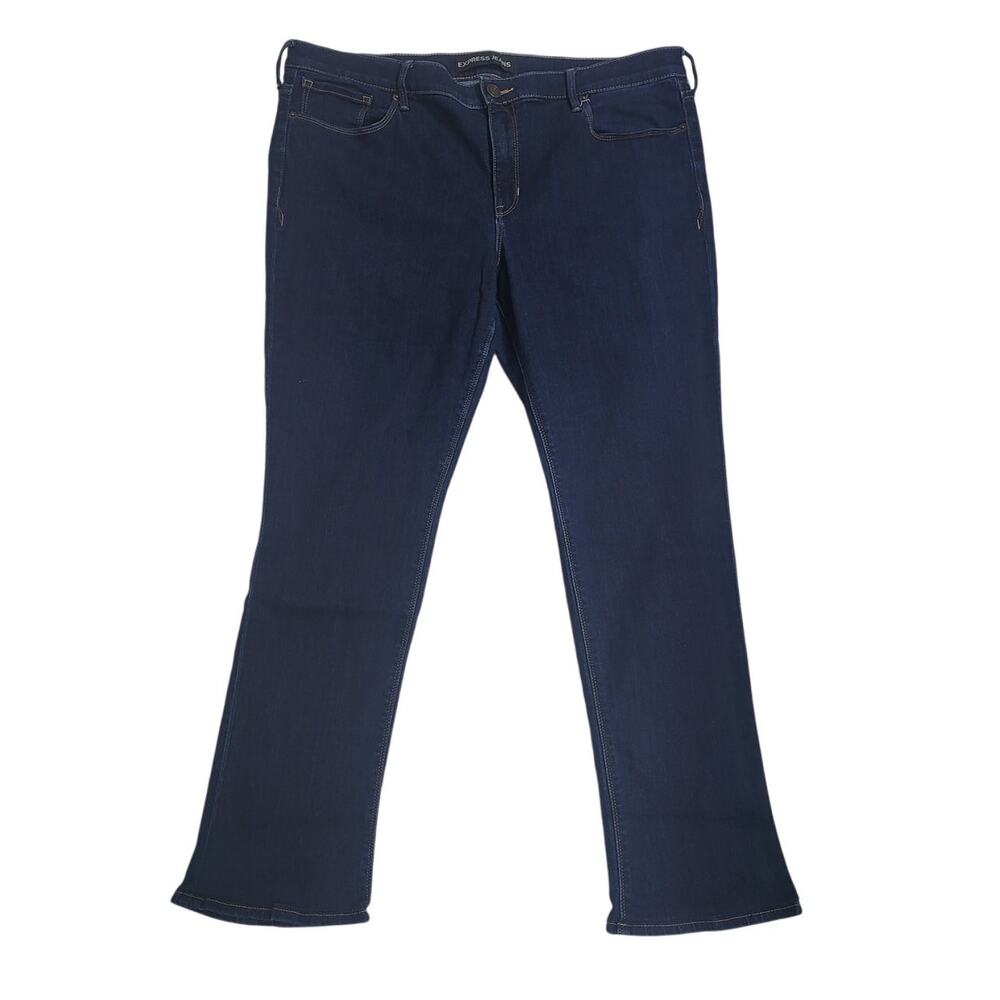 Express Dark Wash Skyscraper Mid Rise Jeans - Size 18L